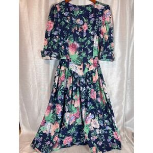 Glenfrey Fashions 90's Floral Print Dress Size 14 Vintage dress